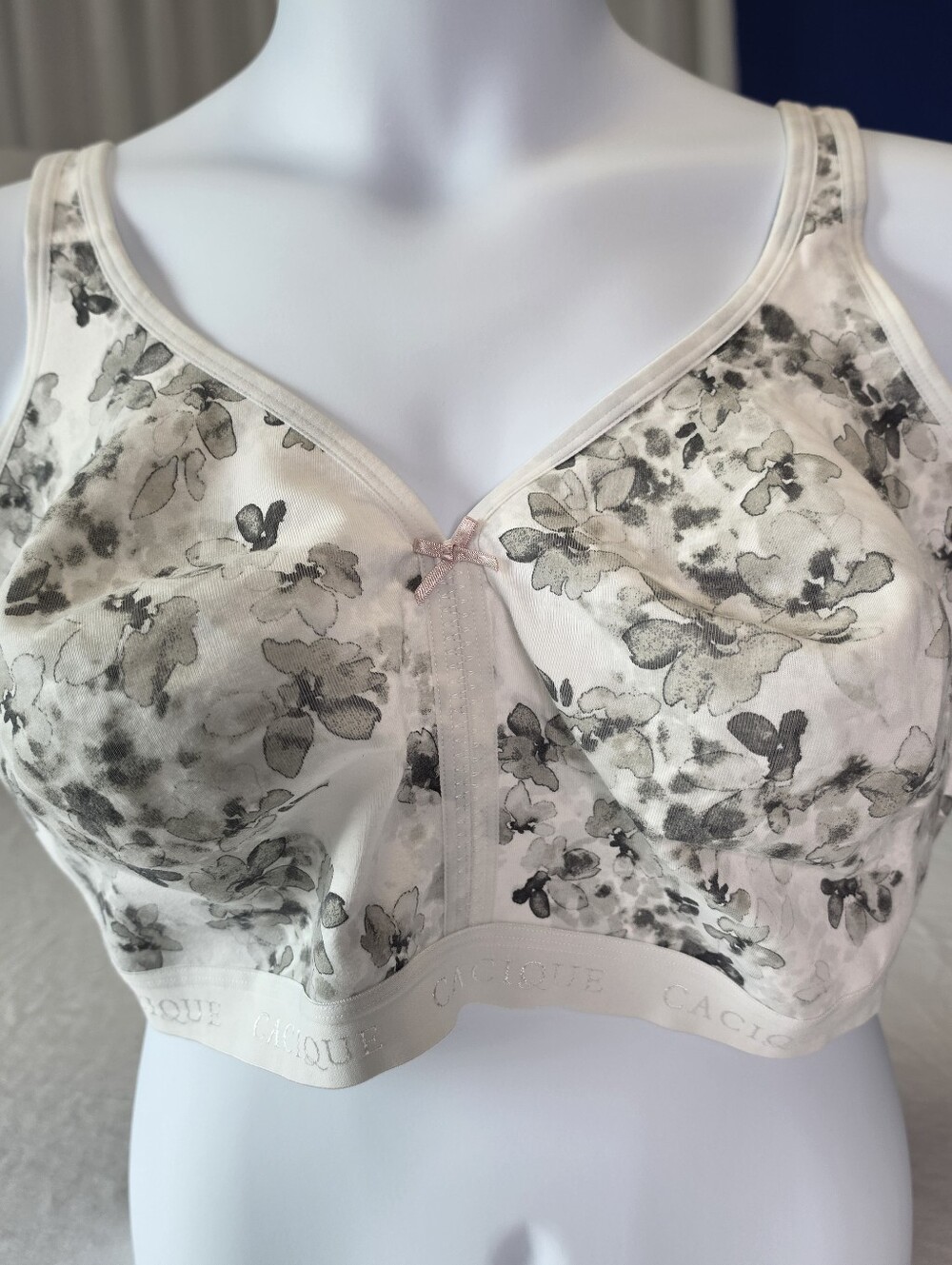 Cacique Lane Bryant Floral Unlined Plus Full Coverage Comfort No-Wire Bra 44H